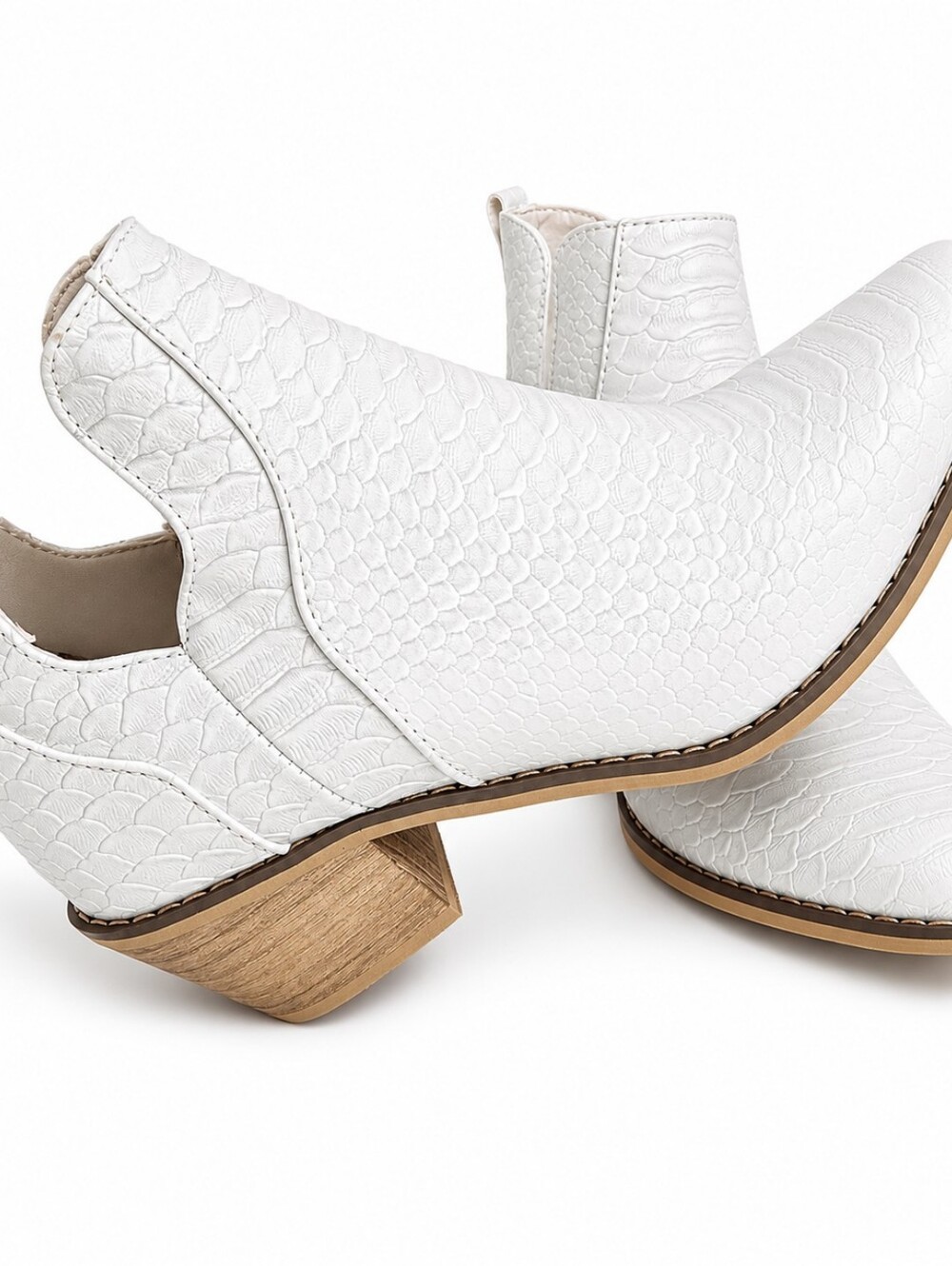 Altar'd State White Textured Ankle Boots Size 7